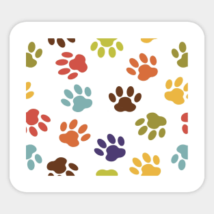 colourful dog paw prints Sticker